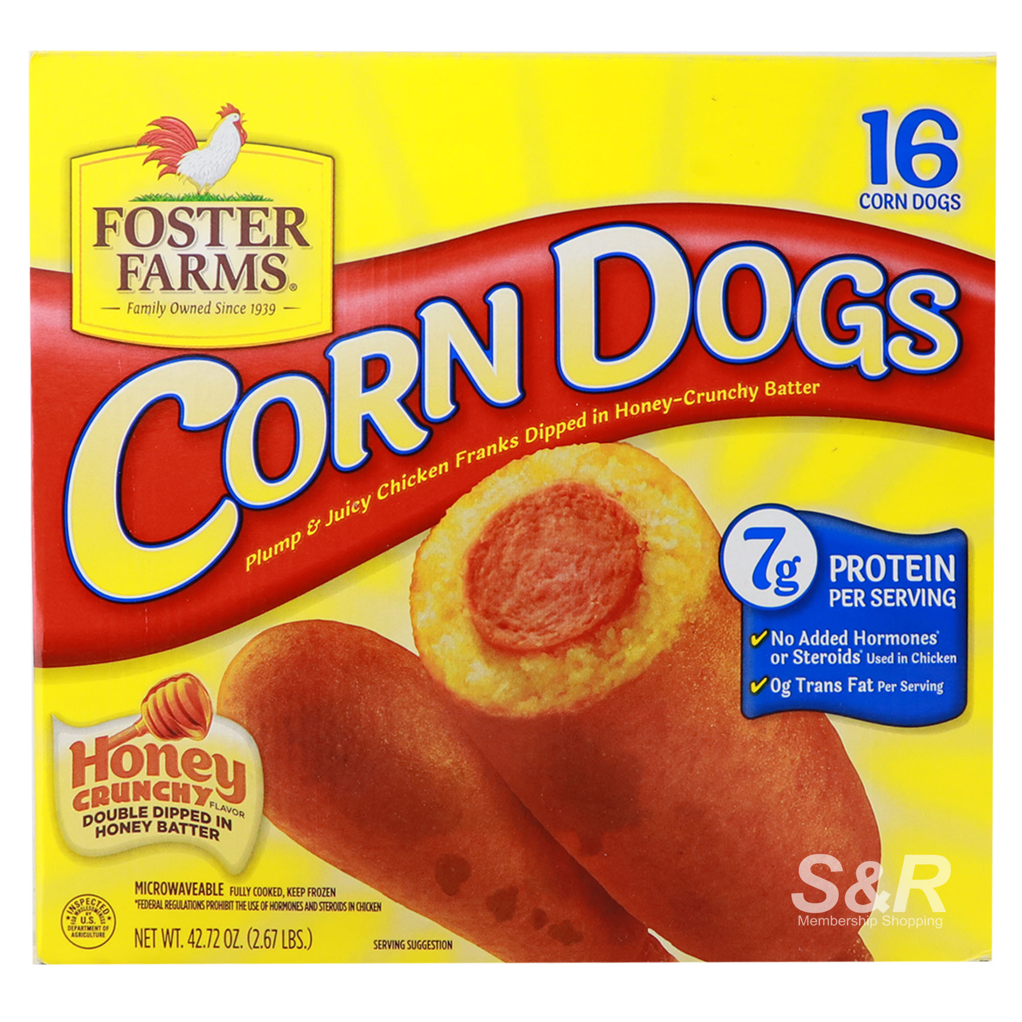 Foster Farms Corn Dogs Honey Crunch Flavor 16pcs